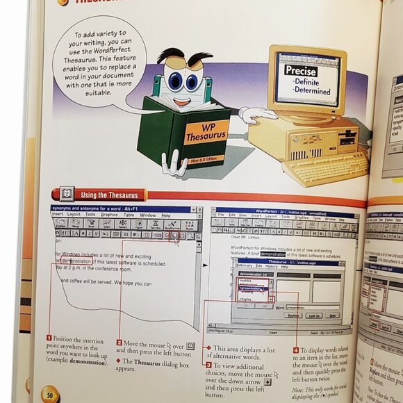 WordPerfect for Windows 6.0 Learn At First Sight maranGraphics 1993 color 124p - Picture 9 of 9
